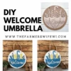 Welcome With Umbrella DIY Sign Kit | DIY Paint Party Set | Summer Round Door Hanger Sign