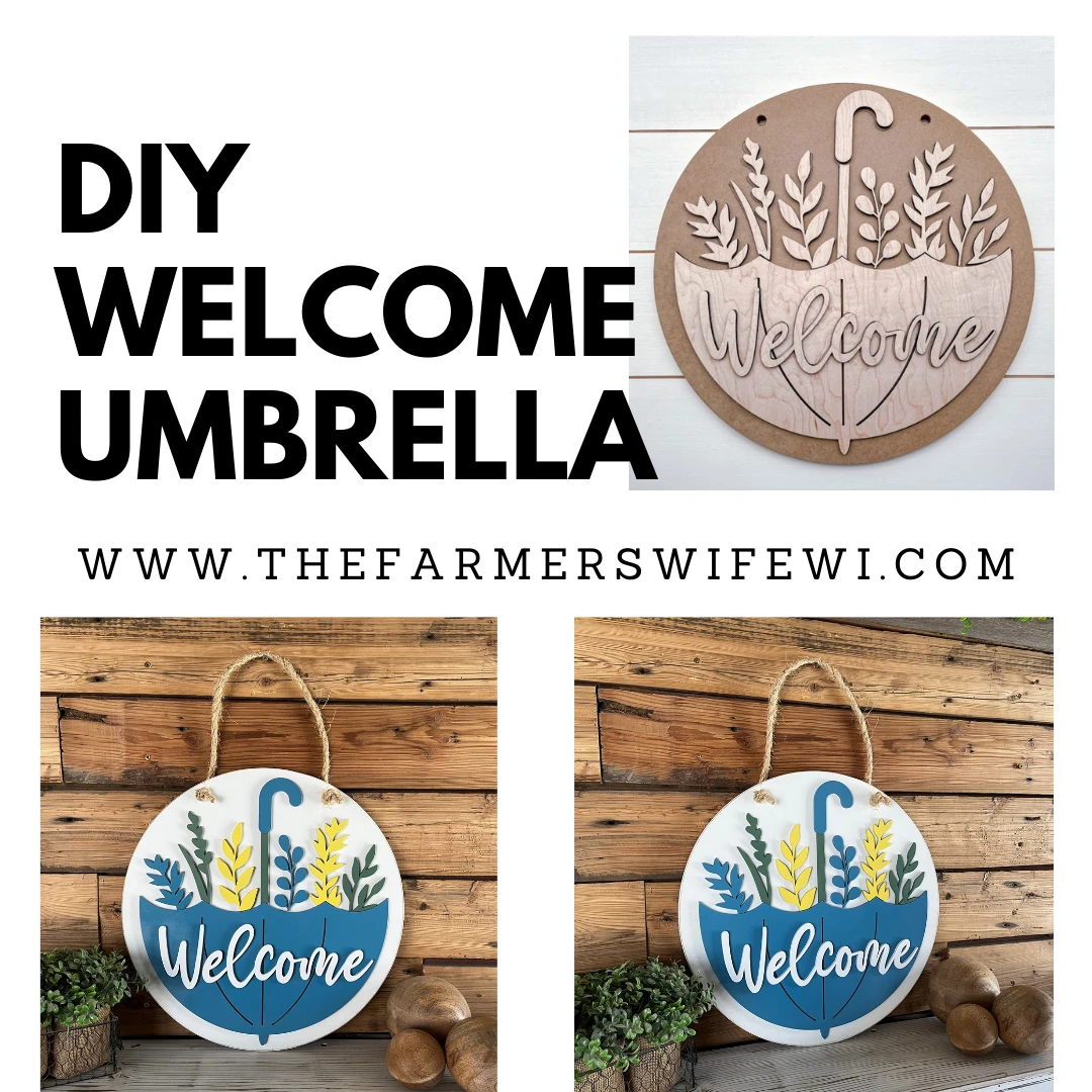 Welcome With Umbrella DIY Sign Kit | DIY Paint Party Set | Summer Round Door Hanger Sign 1 Welcome With Umbrella DIY Sign Kit | DIY Paint Party Set | Summer Round Door Hanger Sign