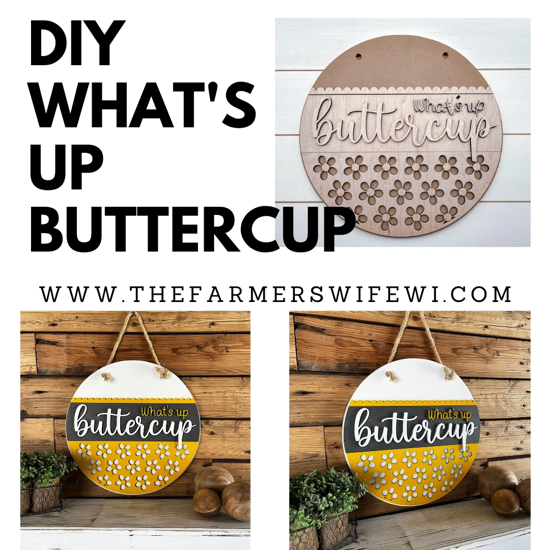 What's Up Buttercup DIY Sign Kit | DIY Paint Party Set | Summer Round Door Hanger Sign 1 What's Up Buttercup DIY Sign Kit | DIY Paint Party Set | Summer Round Door Hanger Sign