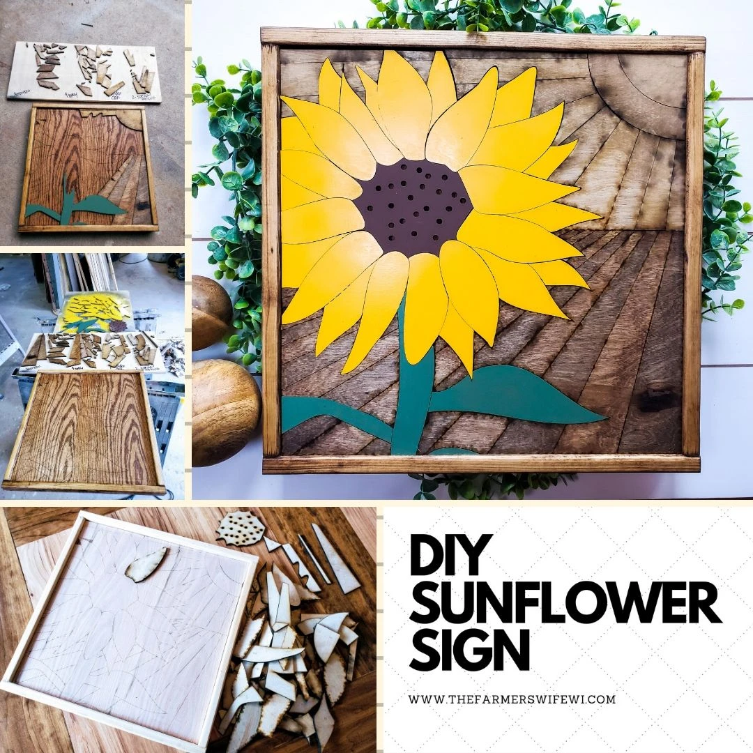 DIY Wood Sunflower Sign | DIY Raised Puzzle Sign 1 DIY Wood Sunflower Sign | DIY Raised Puzzle Sign