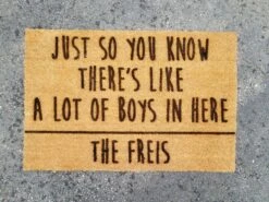Personalized Family Name - Lots Of Boys | Funny Coir Door Mat