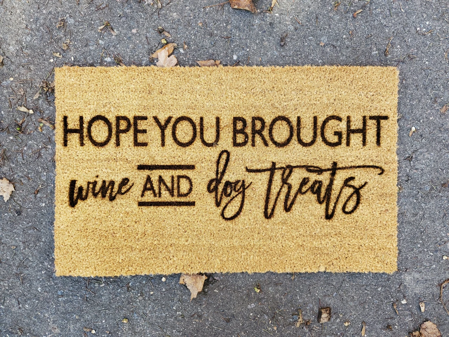 Wine And Dog Treats | Funny Coir Door Mat 1 Wine And Dog Treats | Funny Coir Door Mat