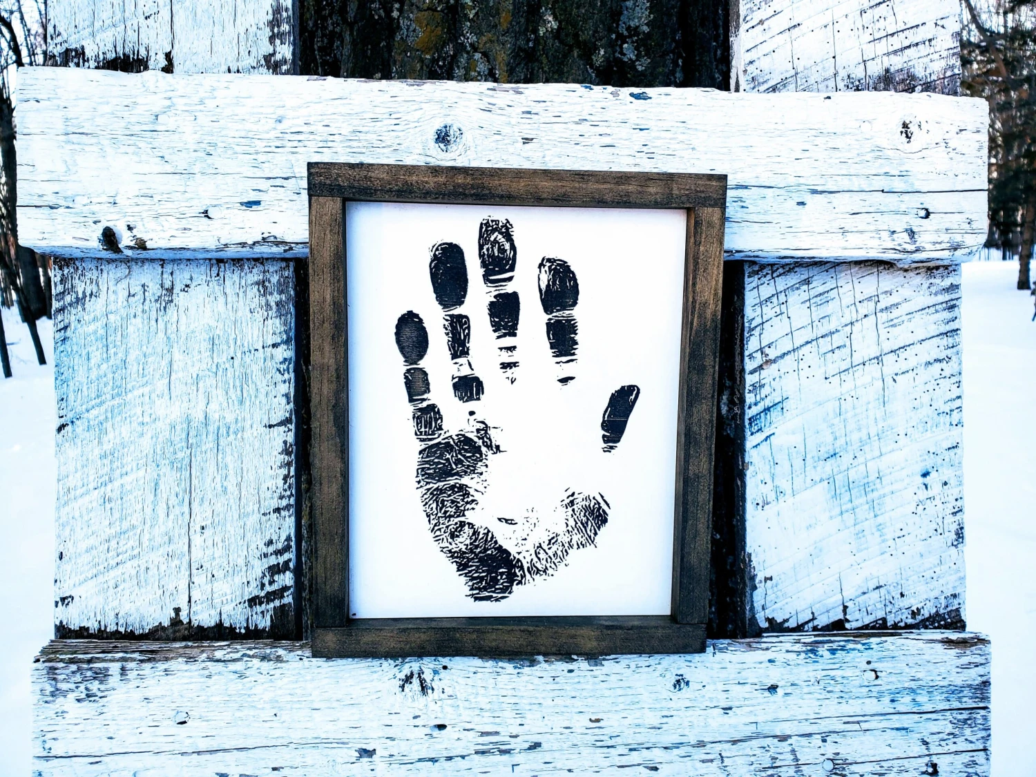 Custom Handprint Engraved Sign 1 Custom Handprint Engraved Sign