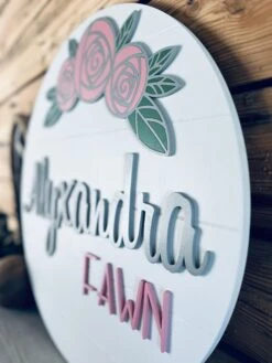 Nursery Name Sign With Flowers | Nursery Wall Art | Nursery Decor Girl -The Farmer’s Wife WI Deals Store F8606A57 7AF8 45FC BEF8 7D580EA58ACD