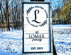 Personalized Raised Lettering Last Name Sign On Shiplap | Names In Wreath -The Farmer’s Wife WI Deals Store Family Names in Wreath