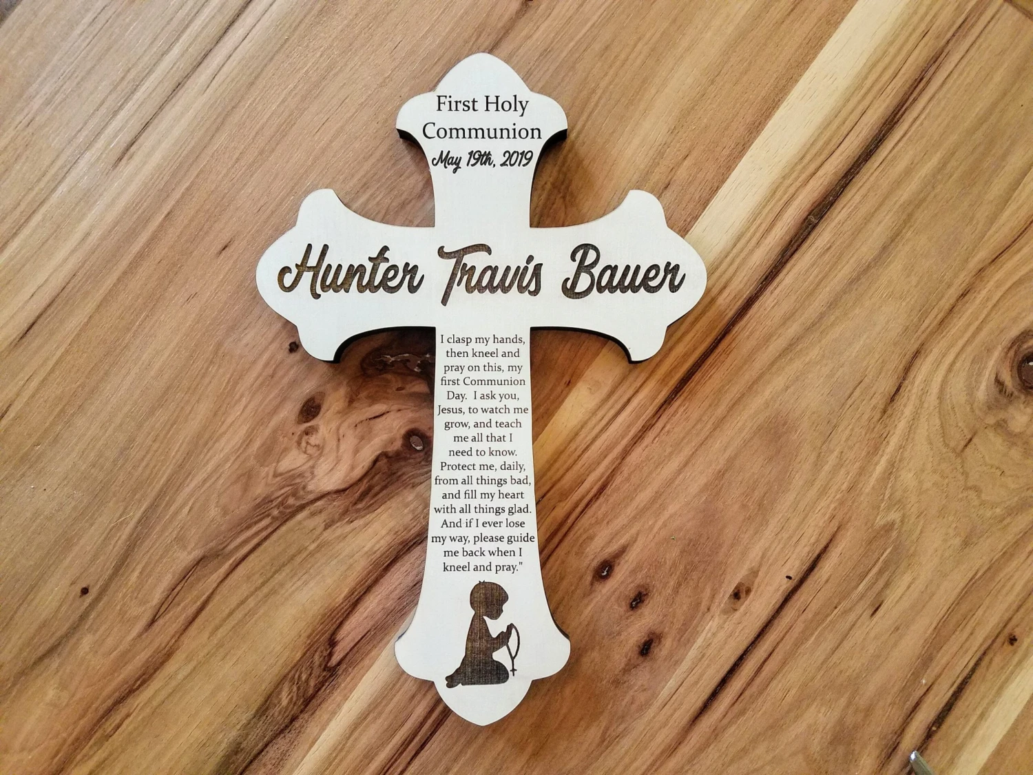 Personalized First Communion Gift | Personalized Wood Cross 1 Personalized First Communion Gift | Personalized Wood Cross
