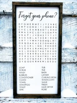 Bathroom Sign | Forget Your Phone? | Crossword Puzzle