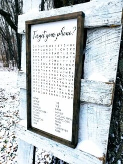 Bathroom Sign | Forget Your Phone? | Crossword Puzzle -The Farmer’s Wife WI Deals Store Forget Your Phone3