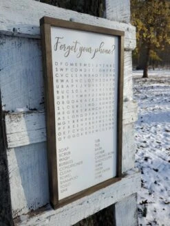 Bathroom Sign | Forget Your Phone? | Crossword Puzzle -The Farmer’s Wife WI Deals Store Forget Your Phone5