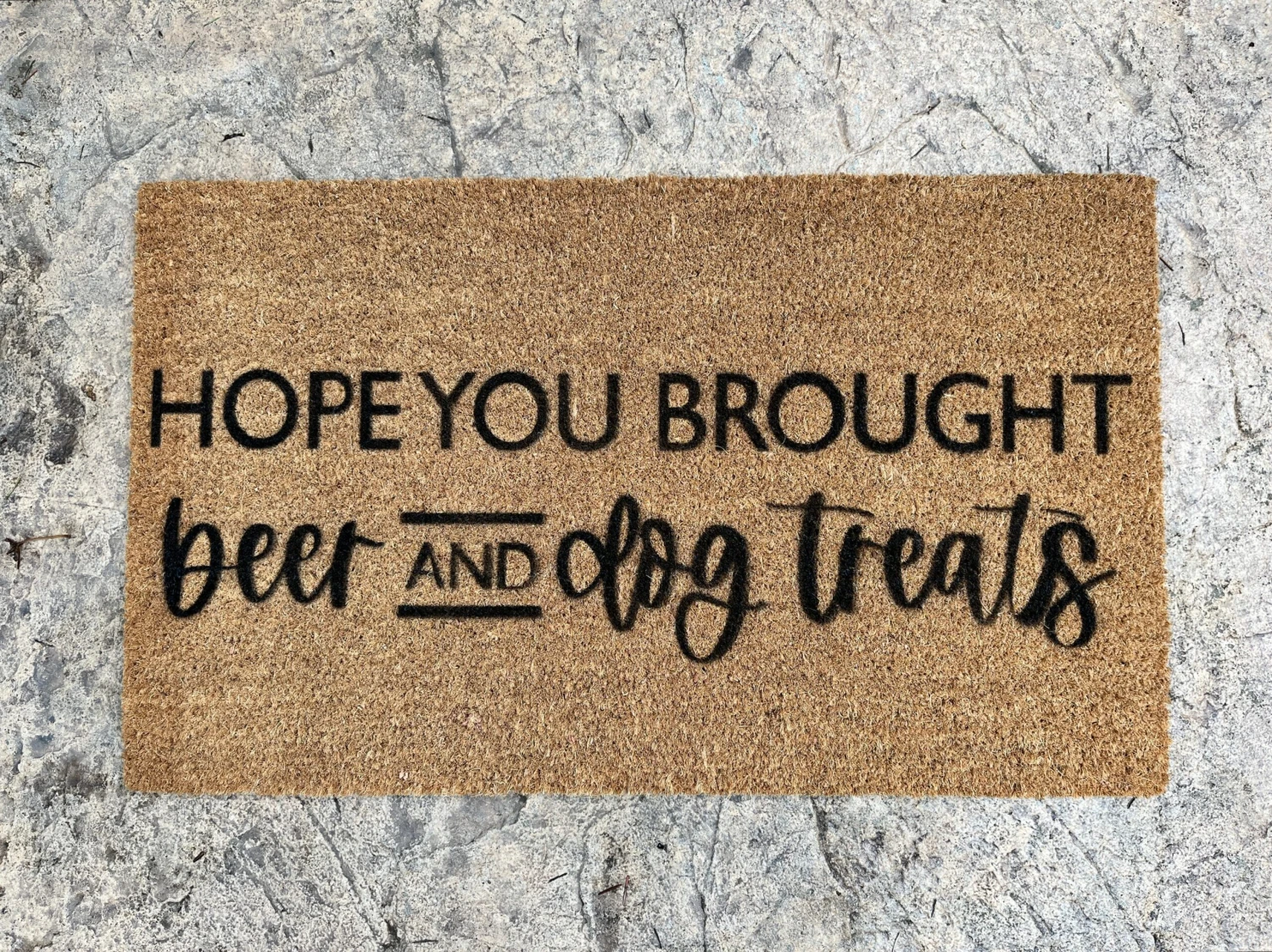 Beer And Dog Treats | Funny Coir Door Mat 1 Beer And Dog Treats | Funny Coir Door Mat