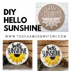 Hello Sunshine DIY Sign Kit | DIY Paint Party Set | Sunflower Round Door Hanger Sign