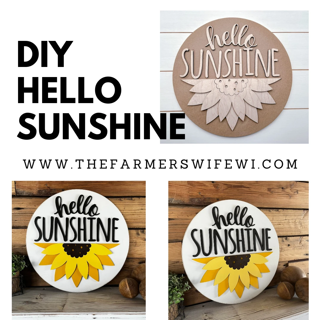 Hello Sunshine DIY Sign Kit | DIY Paint Party Set | Sunflower Round Door Hanger Sign 1 Hello Sunshine DIY Sign Kit | DIY Paint Party Set | Sunflower Round Door Hanger Sign