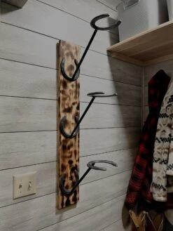 Horseshoe Hat Hanger | Cowboy Hat Holder | Unique Hat Rack | Western Decor | Western Gifts | Hat Rack Vertical | Custom Hat Holder | Rancher -The Farmer’s Wife WI Deals Store HatRack