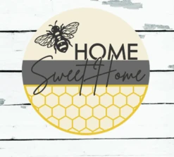 Home Sweet Home Bee DIY Sign Kit | DIY Paint Party Set | Summer Round Door Hanger Sign | Birds In Branches