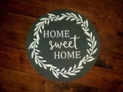 Home Sweet Home Round 3D Farmhouse Sign | Laser Cut Wood Sign