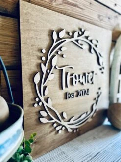 Personalized Last Name With Established Date Raised Lettering Wood Sign 8 Personalized Last Name With Established Date Raised Lettering Wood Sign -The Farmer’s Wife WI Deals Store IMG 0765