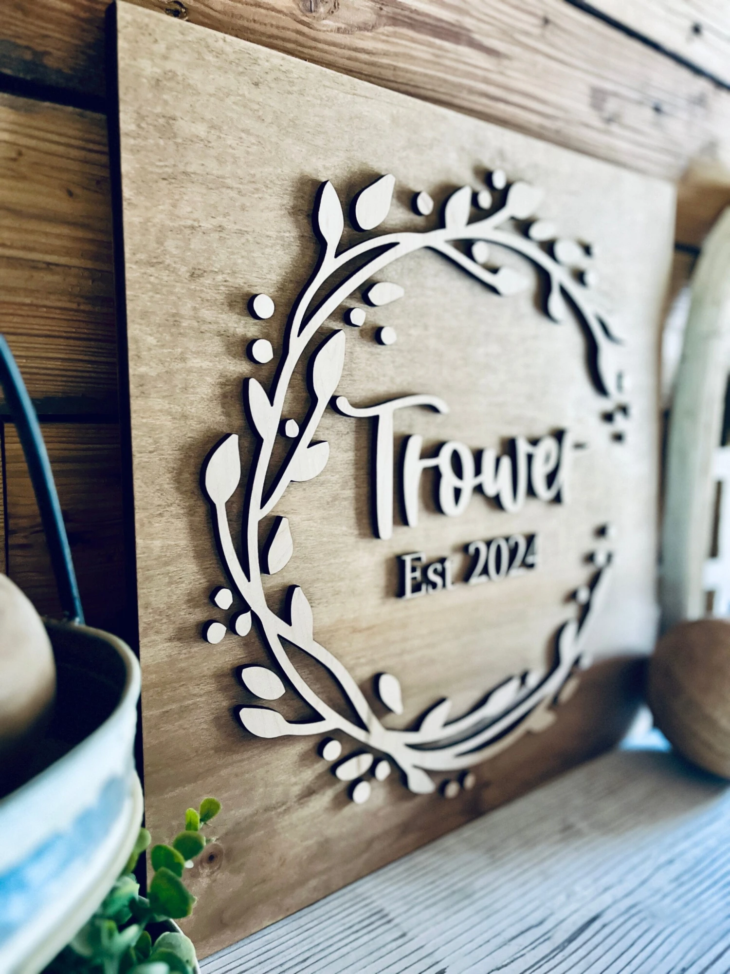 Personalized Last Name With Established Date Raised Lettering Wood Sign 4 Personalized Last Name With Established Date Raised Lettering Wood Sign - Image 4