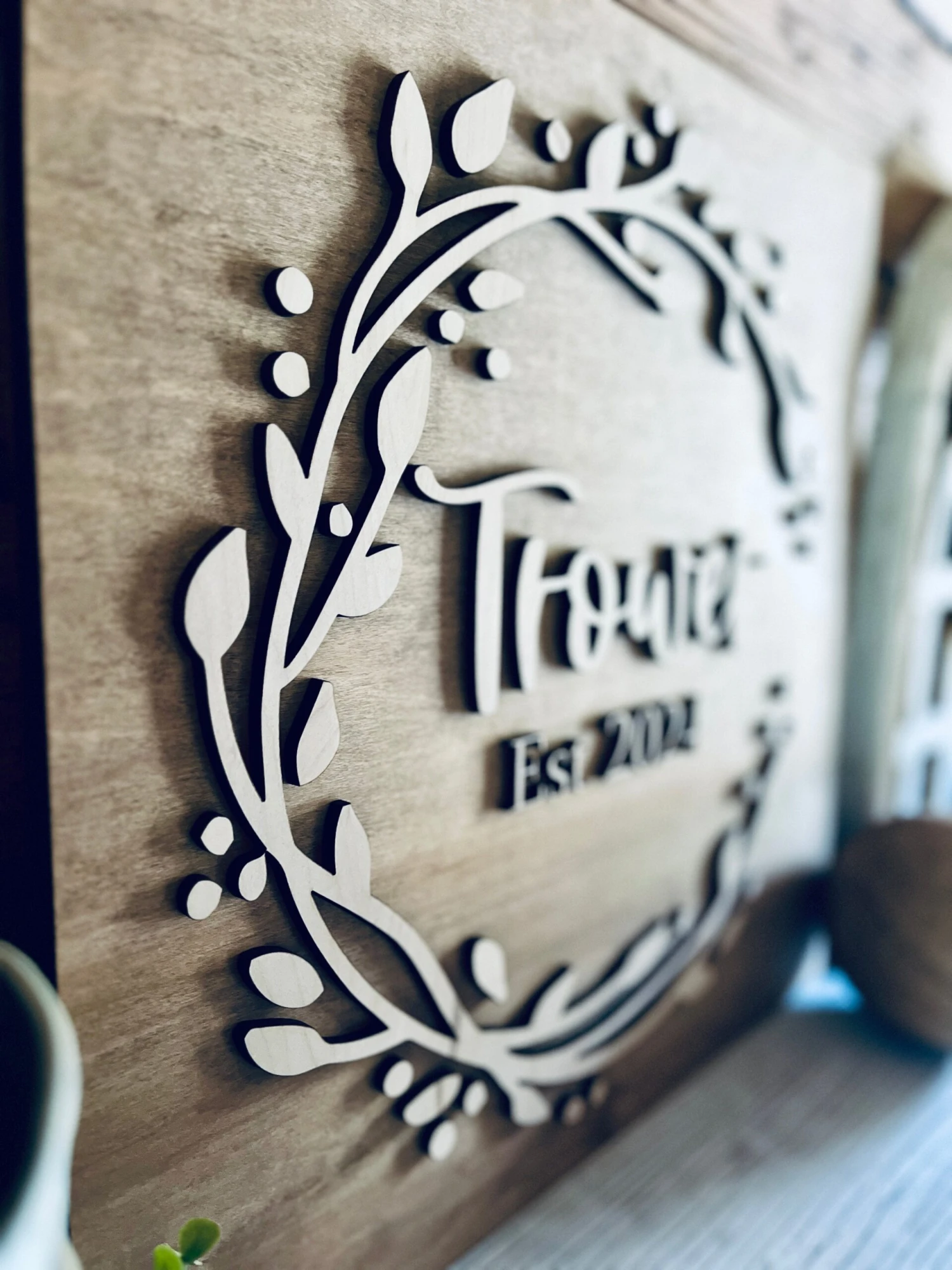 Personalized Last Name With Established Date Raised Lettering Wood Sign 2 Personalized Last Name With Established Date Raised Lettering Wood Sign - Image 2