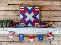 DIY Patriotic Complete Mantel Decor | 4th Of July Mantel Decor