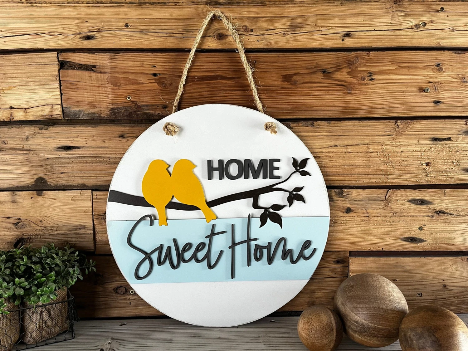 Home Sweet Home Sign | Birds In Branches | Farmhouse Porch Decor | Door Hanger 1 Home Sweet Home Sign | Birds In Branches | Farmhouse Porch Decor | Door Hanger