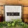 Wisconsin Word Shadow | Wisconsin Art | Wisconsin Home Sign | Wisconsin Home Decor | Wisconsin Gifts
