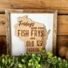 Fridays Are For Fish Frys And Old Fashioneds | Wisconsin Art | Wisconsin Home Sign | Wisconsin Home Decor | Wisconsin Gifts