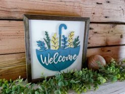 Welcome With Umbrella Sign | Farmhouse Decor | Welcome Sign -The Farmer’s Wife WI Deals Store IMG 2981