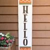 "Hello" Fall Porch Leaner Sign | Fall Front Door Sign | Front Porch Decor