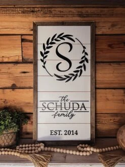 Personalized Raised Lettering Last Name Sign On Shiplap | Wreath 8 Personalized Raised Lettering Last Name Sign On Shiplap | Wreath -The Farmer’s Wife WI Deals Store IMG 4726