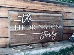 Reclaimed Wood Family Name Sign | Raised Lettering Farmhouse Name Sign | Custom Sign -The Farmer’s Wife WI Deals Store IMG 5300