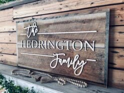 Reclaimed Wood Family Name Sign | Raised Lettering Farmhouse Name Sign | Custom Sign -The Farmer’s Wife WI Deals Store IMG 5301