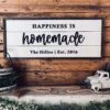 Happiness Is Homemade | Personalized Raised Lettering Last Name Sign On Shiplap