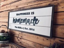Happiness Is Homemade | Personalized Raised Lettering Last Name Sign On Shiplap 8 Happiness Is Homemade | Personalized Raised Lettering Last Name Sign On Shiplap -The Farmer’s Wife WI Deals Store IMG 5324