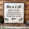 Prayer Sign For Dining Room | Bless Us O Lord Sign | Shiplap Sign