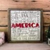 America Subway Art Sign | Raised Lettering Farmhouse Sign | 4th Of July Decor | Memorial Day Decor