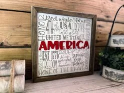 America Subway Art Sign | Raised Lettering Farmhouse Sign | 4th Of July Decor | Memorial Day Decor -The Farmer’s Wife WI Deals Store IMG 6627