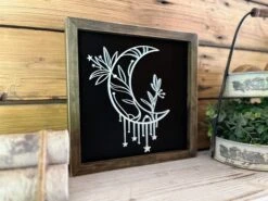 Crescent Moon Square Sign | Farmhouse Home Decor | Moon Star Flowers -The Farmer’s Wife WI Deals Store IMG 6636