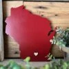 Wisconsin Wood 3-D Cutout With Engraved Heart