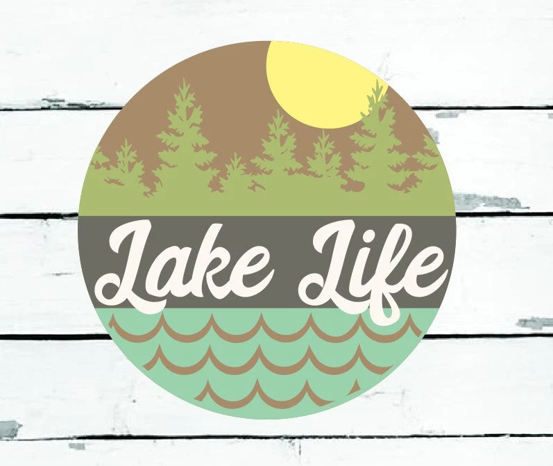 Lake Life Round DIY Sign Kit | DIY Paint Party Set 1 Lake Life Round DIY Sign Kit | DIY Paint Party Set