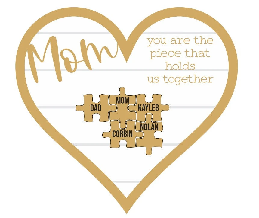 Mom You Are The Piece That Holds Us Together Puzzle Sign | Raised Lettering | Personalized Sign 1 Mom You Are The Piece That Holds Us Together Puzzle Sign | Raised Lettering | Personalized Sign