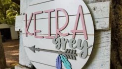 Personalized 3D Cutout Nursery Decor Sign With Child's Name And Arrow -The Farmer’s Wife WI Deals Store Nursery Child s Name with Arrow4