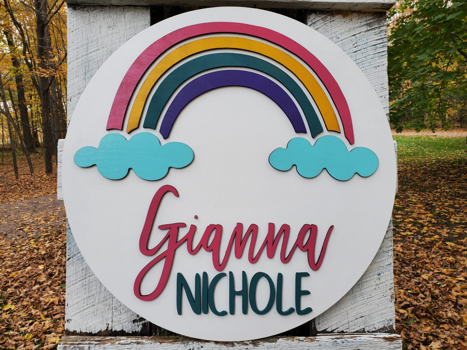 Personalized 3D Cutout Decor Sign With Child's Name And Rainbow 1 Personalized 3D Cutout Decor Sign With Child's Name And Rainbow
