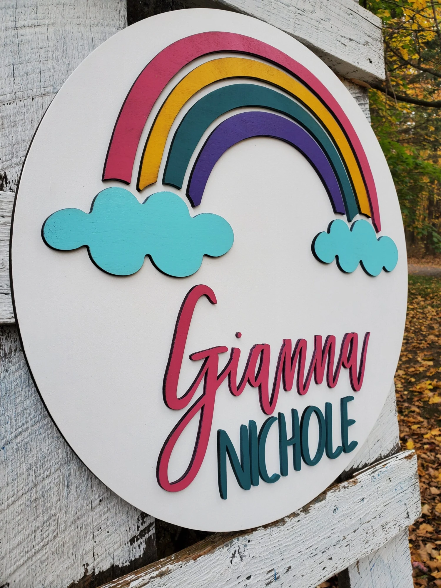 Personalized 3D Cutout Decor Sign With Child's Name And Rainbow 2 Personalized 3D Cutout Decor Sign With Child's Name And Rainbow - Image 2