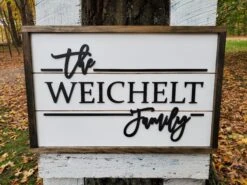 Reclaimed Wood Family Name Sign | Raised Lettering Farmhouse Name Sign | Custom Sign -The Farmer’s Wife WI Deals Store Reclaimed White Wood Family Name