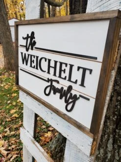Reclaimed Wood Family Name Sign | Raised Lettering Farmhouse Name Sign | Custom Sign -The Farmer’s Wife WI Deals Store Reclaimed White Wood Family Name3
