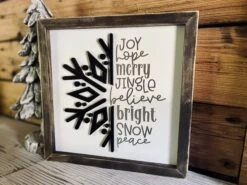 Christmas Sign | Snowflake Subway Art | Farmhouse Sign -The Farmer’s Wife WI Deals Store Snowflake Sign White 3