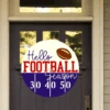 Hello Football Season Round Sign | Farmhouse Front Door Sign | Round Welcome Sign