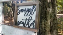 Mini Sign With 3D Cutout Lettering | Snuggle Weather -The Farmer’s Wife WI Deals Store Square Sign Snuggle Weather6