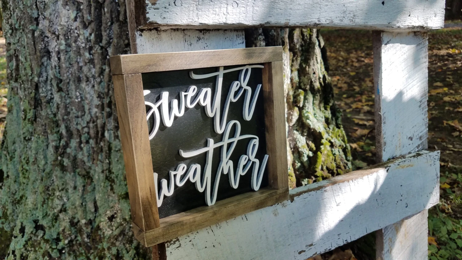 Square Sign With 3D Cutout Lettering | Sweater Weather 2 Square Sign With 3D Cutout Lettering | Sweater Weather - Image 2