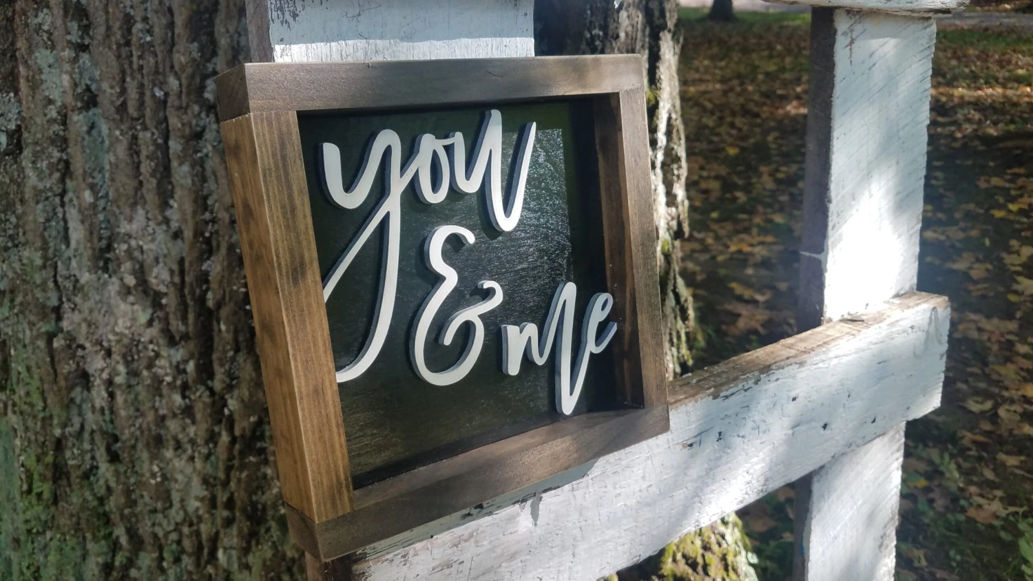 Square Sign With 3D Cutout Lettering | You & Me 2 Square Sign With 3D Cutout Lettering | You & Me - Image 2